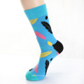 Mens fashion crew funny dress socks colorful happy fancy cotton socks